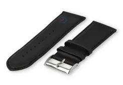 26mm watch strap smooth leather - black