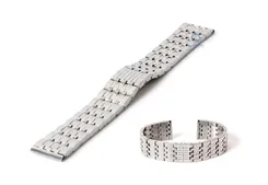 Uhrenarmband 22mm Stahl silber glänzend