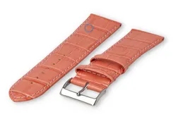 Basic croco watch strap XL - 24mm - salmon pink