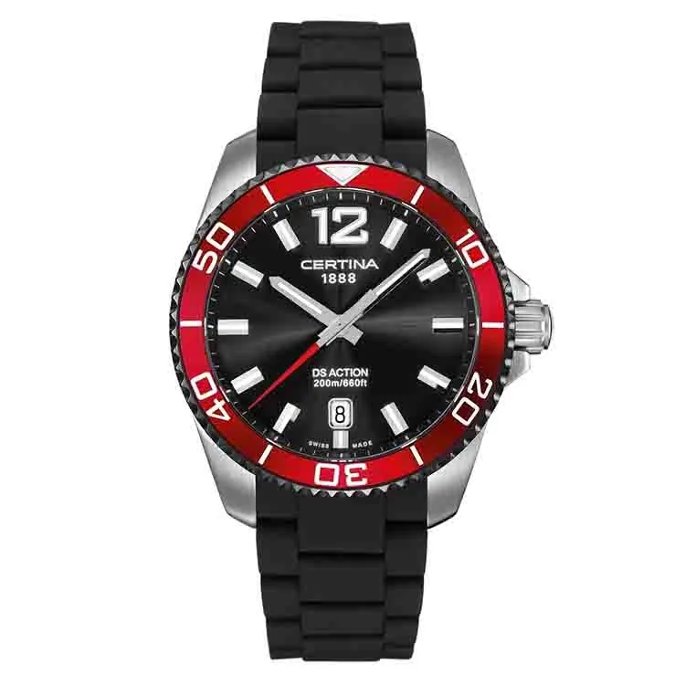Certina Band C0134102705700A schwarzes Kautschuk ohne Schließe