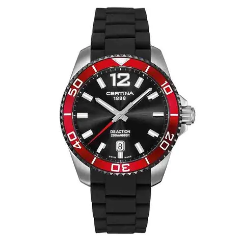 Certina Band C0134102705700A schwarzes Kautschuk ohne Schließe