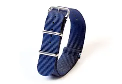 Horlogeband 20mm nylon donkerblauw