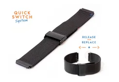 Milanesearmband 18mm schwarz (fein)