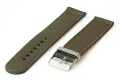 Horlogeband 24mm legergroen nylon