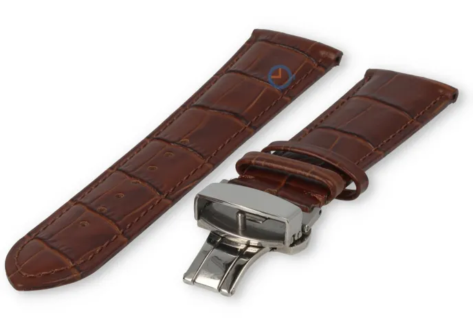 Luxe Festina horlogeband donkerbruin leer - vlindersluiting - 22mm