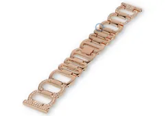 Elegance rosegold steel strap with stones - 22mm