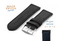 Watchstrap 26mm black calf leather