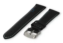20mm hybrid strap - black with blue