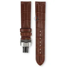 Luxe Edox horlogeband bruin leer - vlindersluiting - 20mm