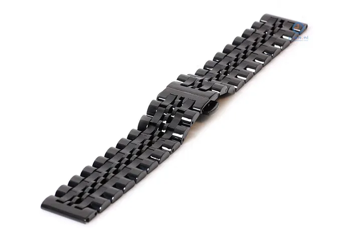 Uhrenarmband 20mm stahl schwarz polished/matt