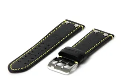 Watchstrap 24mm black/yellow