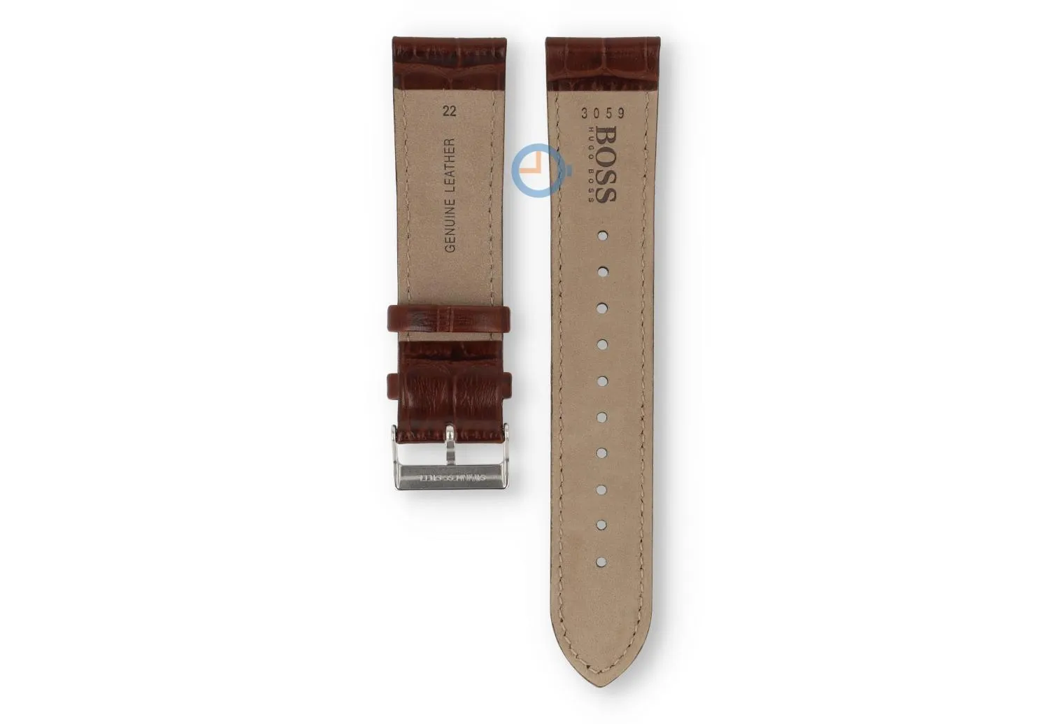Hugo Boss 22mm Uhrenarmband - braun Krokoleder