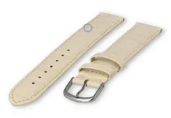 Extra-long crocoleather strap - 18mm - cream-coloured