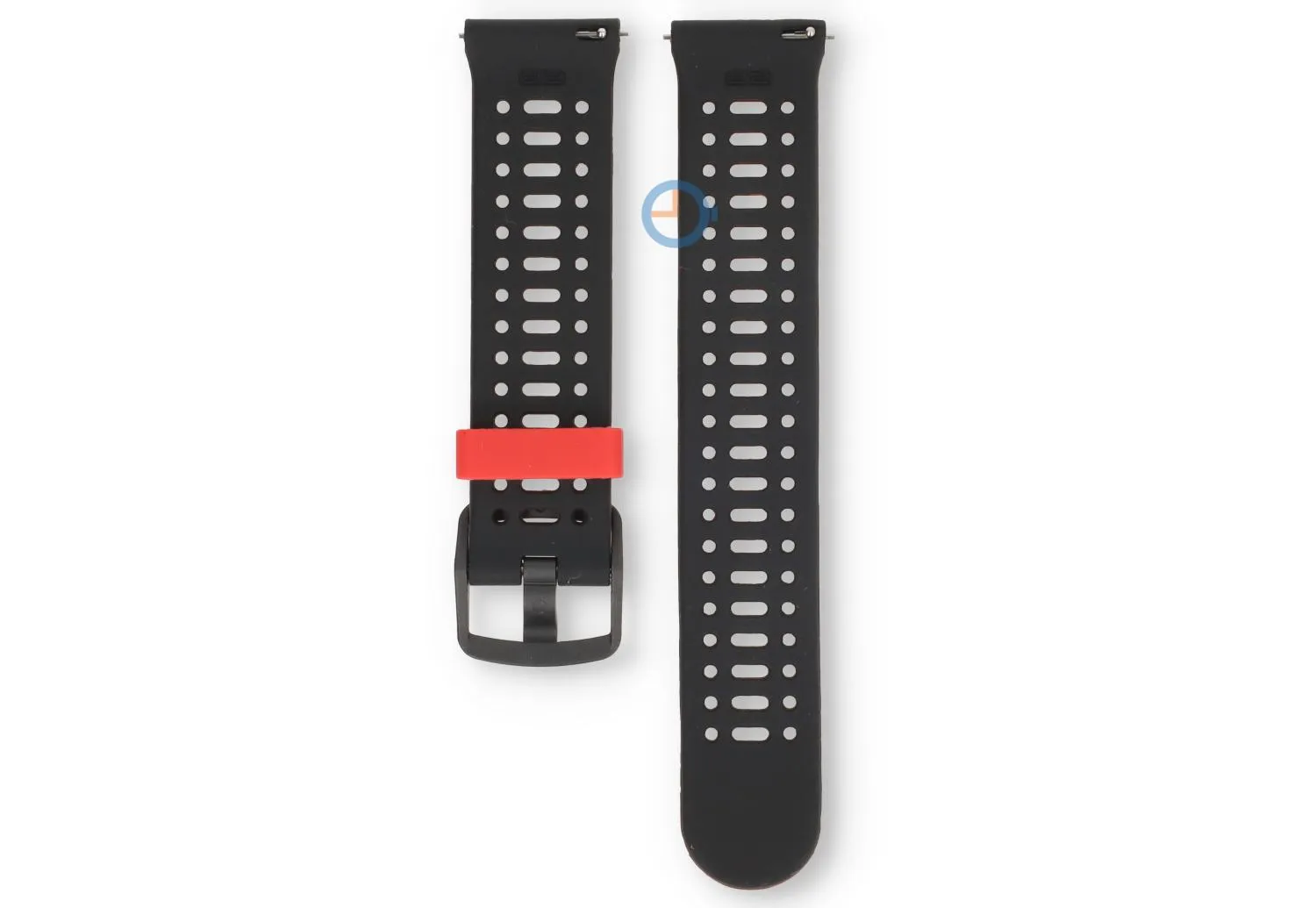 22mm siliconen bandje - ademend design - rood/zwart