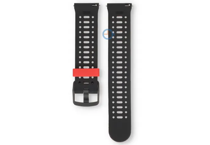 22mm siliconen bandje - ademend design - rood/zwart