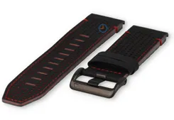 Premium leather band Garmin Fenix 7X - 26mm (black/red)