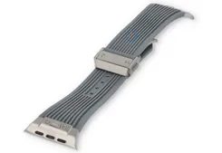 Hublot style strap Apple Watch 45 - gray/silver