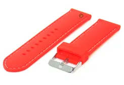 Watchstrap 22mm red silicone