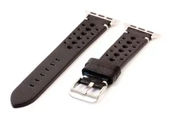 Apple Uhrenarmband perforiertes Leder schwarz - 44/45/46/49mm