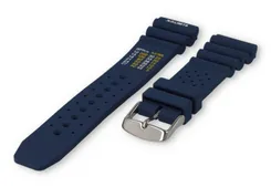 Horlogeband met duiktabel 20mm blauw kunststof