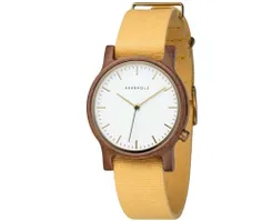 Kerbholz Uhrenarmband Wilma Walnut Yellow