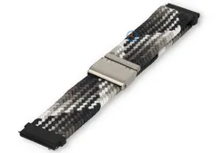 Nylon watch band Suunto Run - 22mm - grey/white fabric