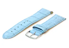 Horlogeband 22mm blauw leer