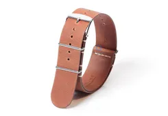 Watchstrap 22mm nato calf leather cognac