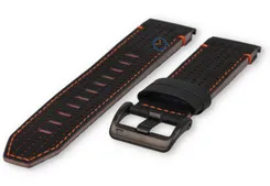 Premium leather band Garmin Fenix 7 - 22mm (black/orange)