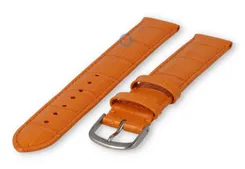 XL leather strap with frizzled print - 16mm - orange