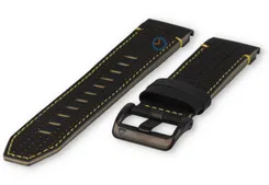 Premium leather band Garmin Fenix 8 - 47mm (black/yellow)