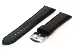 Waterproof black watchstrap 20mm
