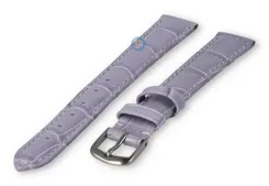 Leather XL strap with crocoprint - 12mm - lavender