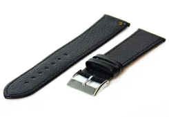 Watchstrap 22mm black bisonleather