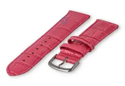 Leather watch strap croco - 20mm - raspberry