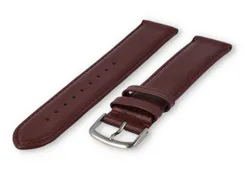 XL watch strap smooth leather - 20mm - bordeaux