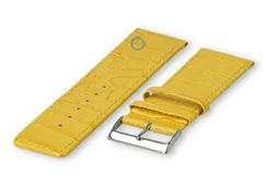 Calfskin strap with croco-relief - 28mm - yellow