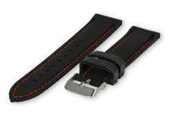 Watchstrap 20mm black-orange silicone