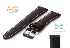 Watchstrap 20mm black eco-friendly cowhide