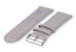 Kalfsleder XL band met croco-reliëf - 28mm - lavendel