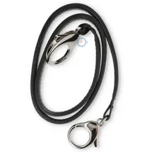 Universal black leather belt with 2 hooks - Seiko