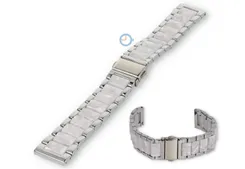 20mm marble steel strap with resin - silver/white
