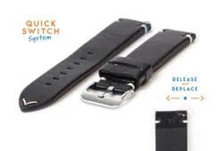 Watchstrap 22mm vintage black leather
