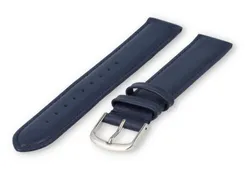 XL watch strap smooth leather - 18mm - dark blue