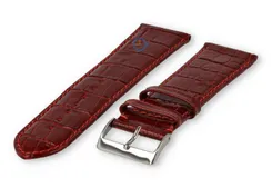 XL Calfskin watch strap - 26mm - bordeaux