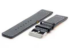 Oozoo Uhrenarmband 24mm Schwarz Leder