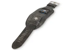 Universal 24mm grey leather watch strap - Agnis B