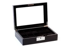 Holz Uhrenbox mit Schloss für 10 Armbanduhren- black