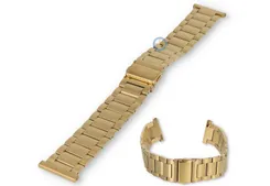 22mm matt steel linked strap - gold
