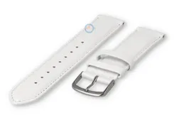 20mm watch strap smooth leather - white